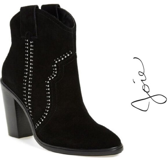 Joie NEW Monte Studded Black Suede Booties, 5.5 - Picture 1 of 8